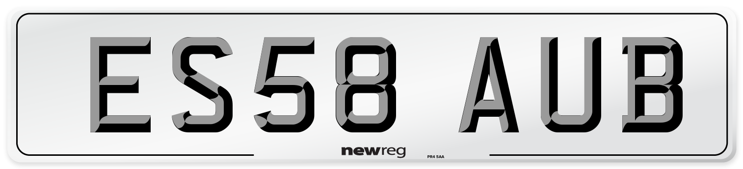 ES58 AUB Number Plate from New Reg